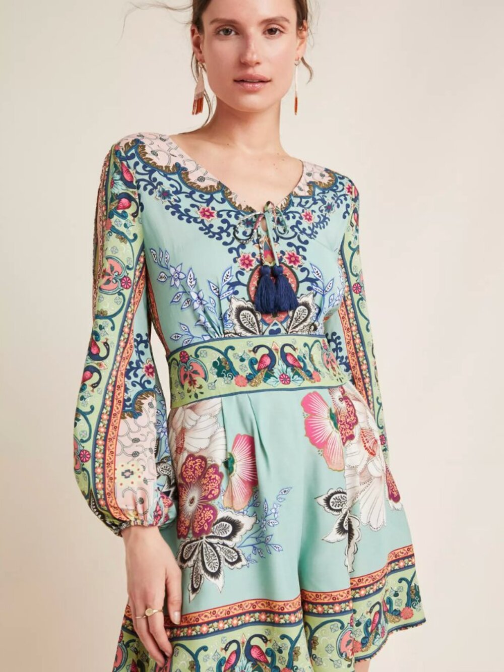 NYT Farm Rio for Anthropologie Caversham Romper XS